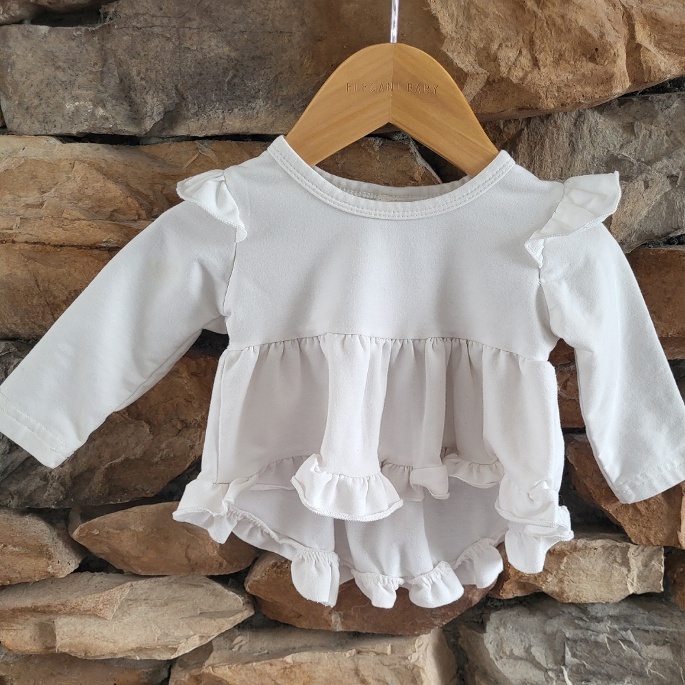 White Ruffled Baby Top